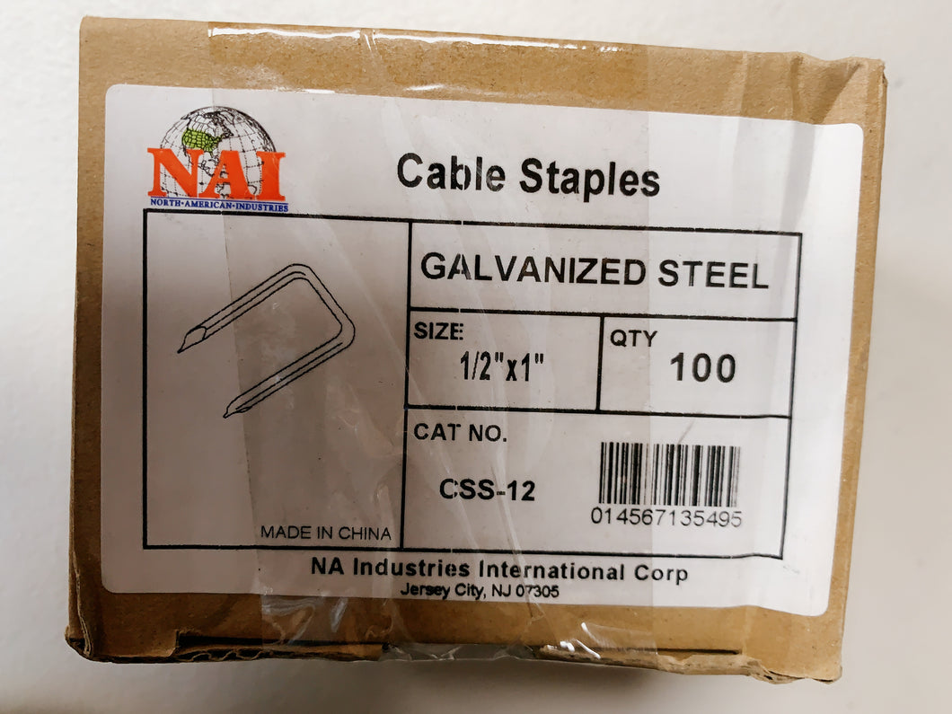 Cable Staples Galvanized Steel 1-1/2’’ X 1’’ (100 PCs)