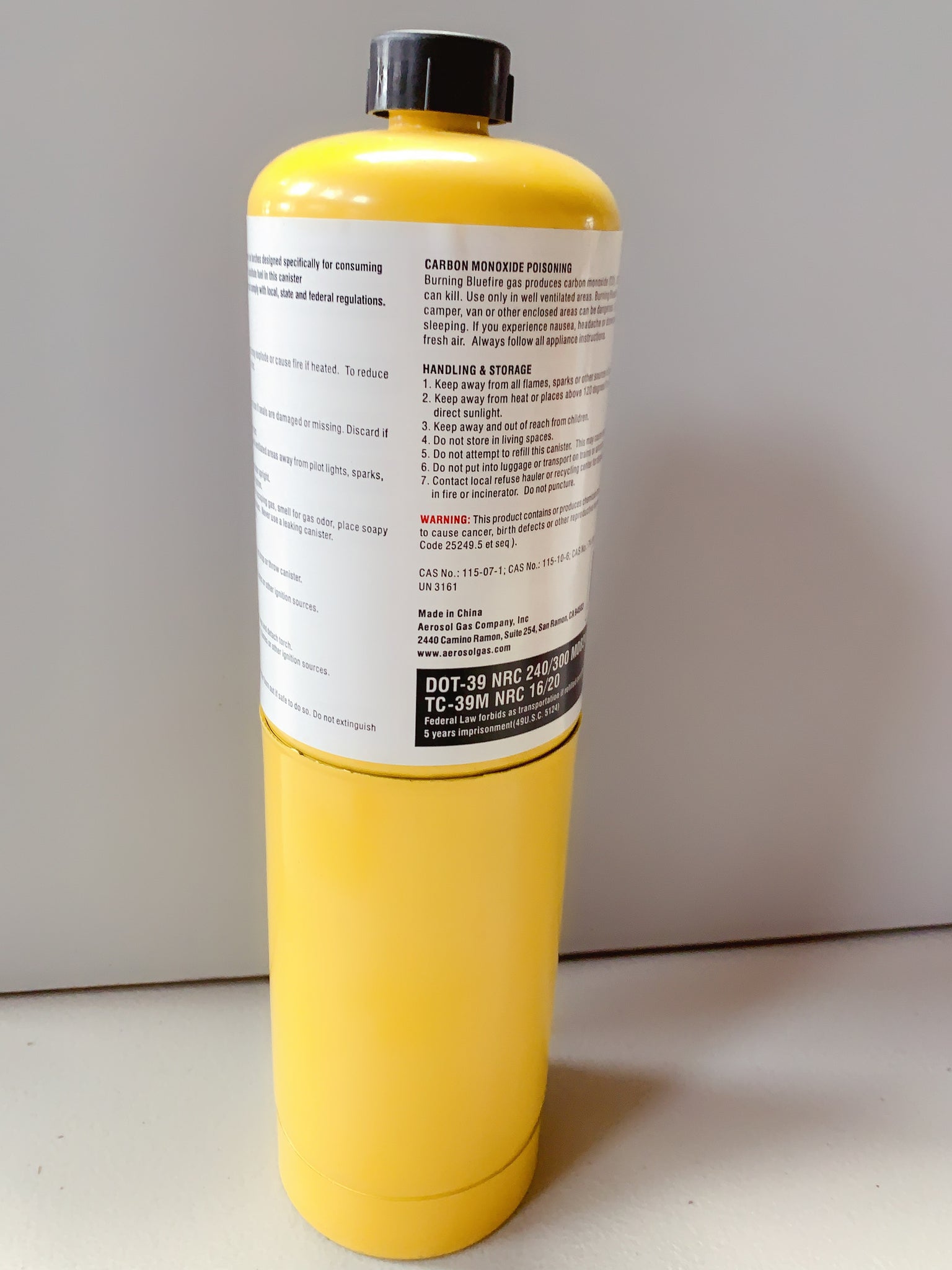 BLUEFIRE Modern MAPP Gas Cylinder Sunshine Building Supplies